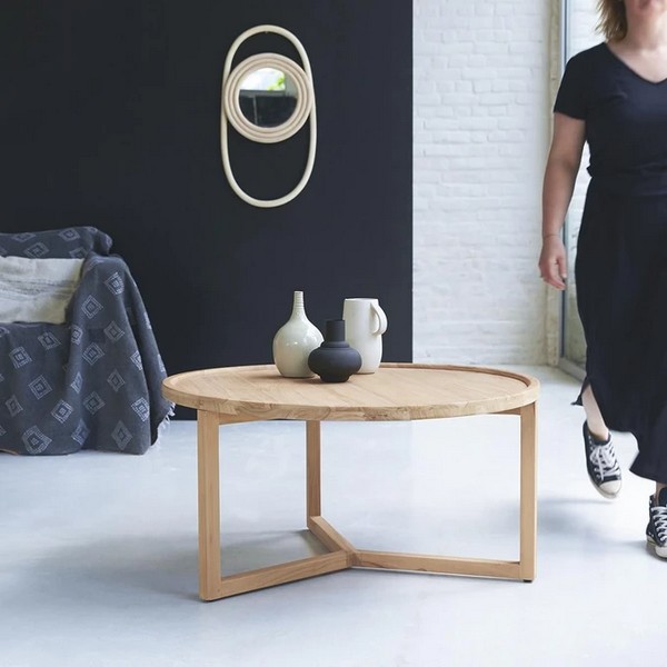table-basse-teck-ronde