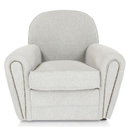 Fauteuil club tissu beige naturel – Havane