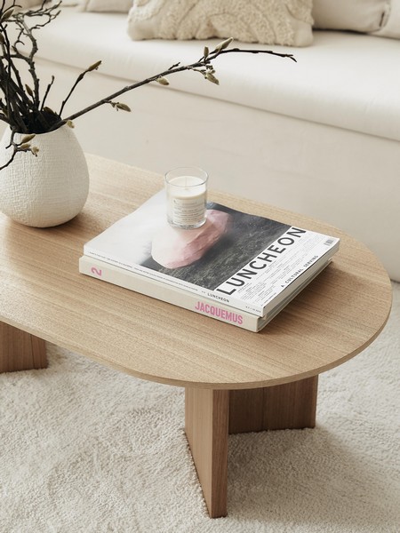 table basse ovale bois