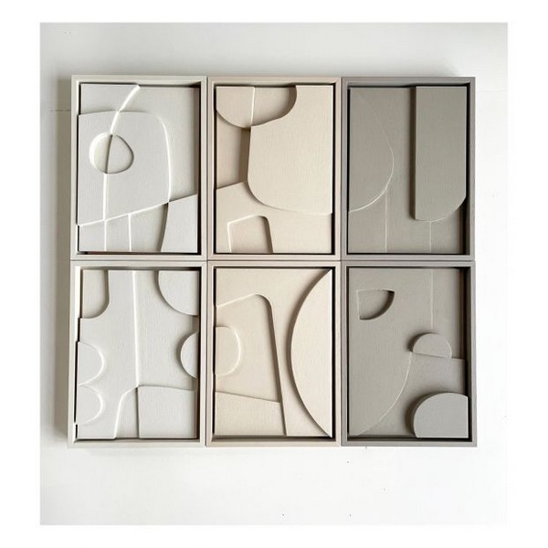 Tableaux 3D avec formes géométriques en relief tendance - NuageDeco
