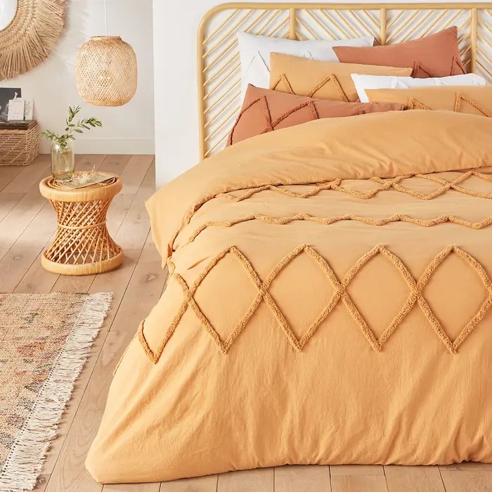 housse-couette-coton-motif-ethnique-ocre