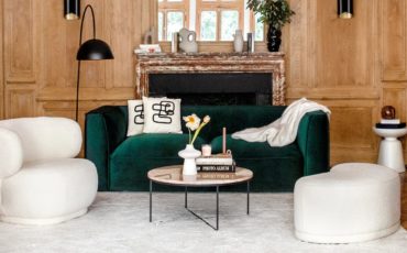 canape-velours-vert-moderne