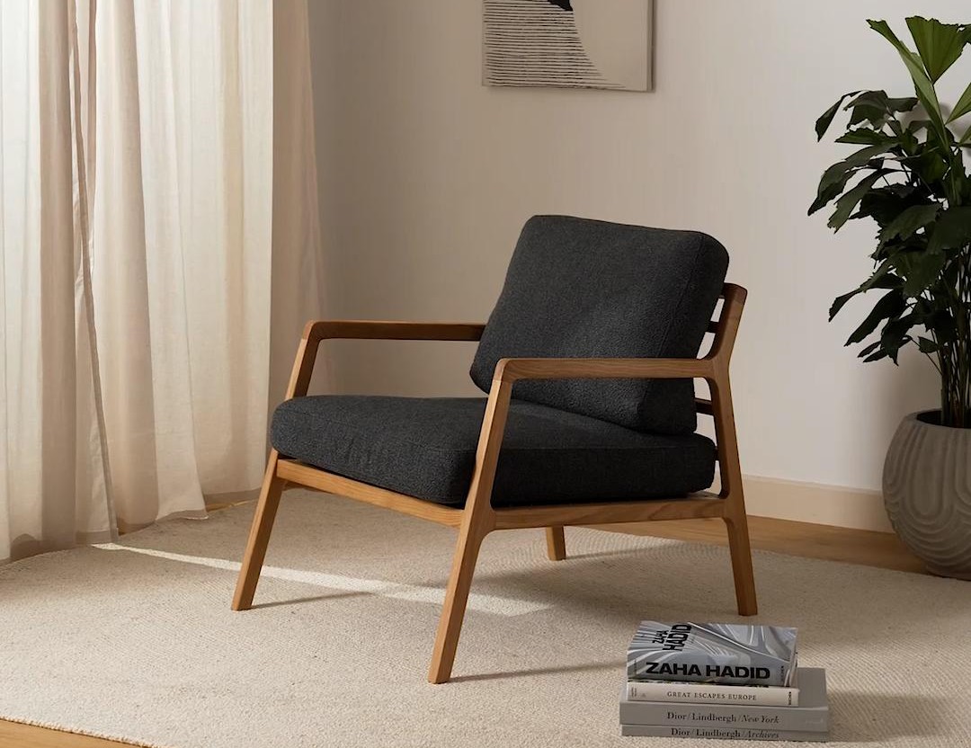 Chaise de Bureau Scandinave Cuir Blanc, Bois de Frêne Nordic