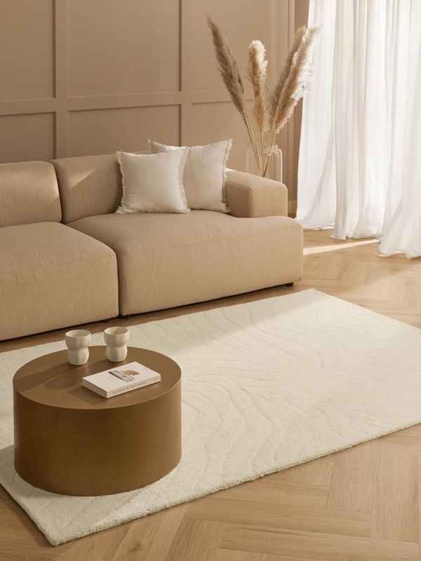 15 tapis beige, crème, blanc tendance pour un salon lumineux - NuageDeco