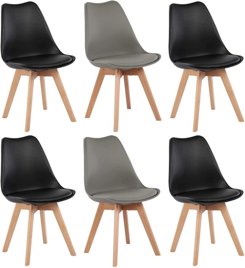 Lot De 4 Chaises Scandinaves Frixovel - Design épuré, Pieds En Hêtre Et Coussin Confortable Pour Salle à Manger