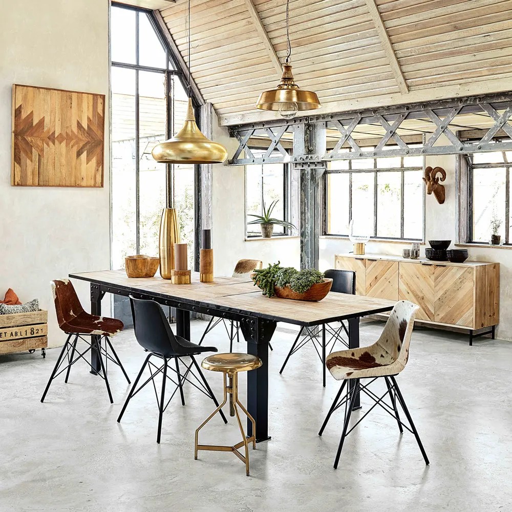 table-extensible-bois-metal