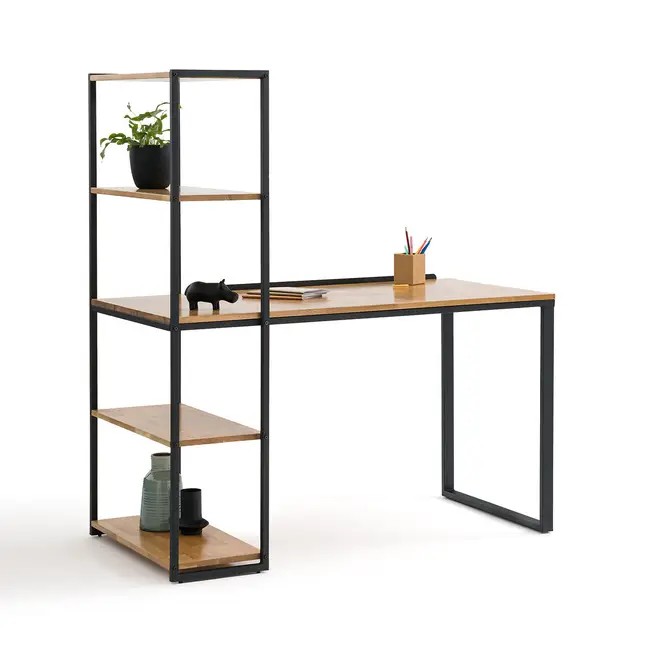 bureau-bibliotheque-chene-metal