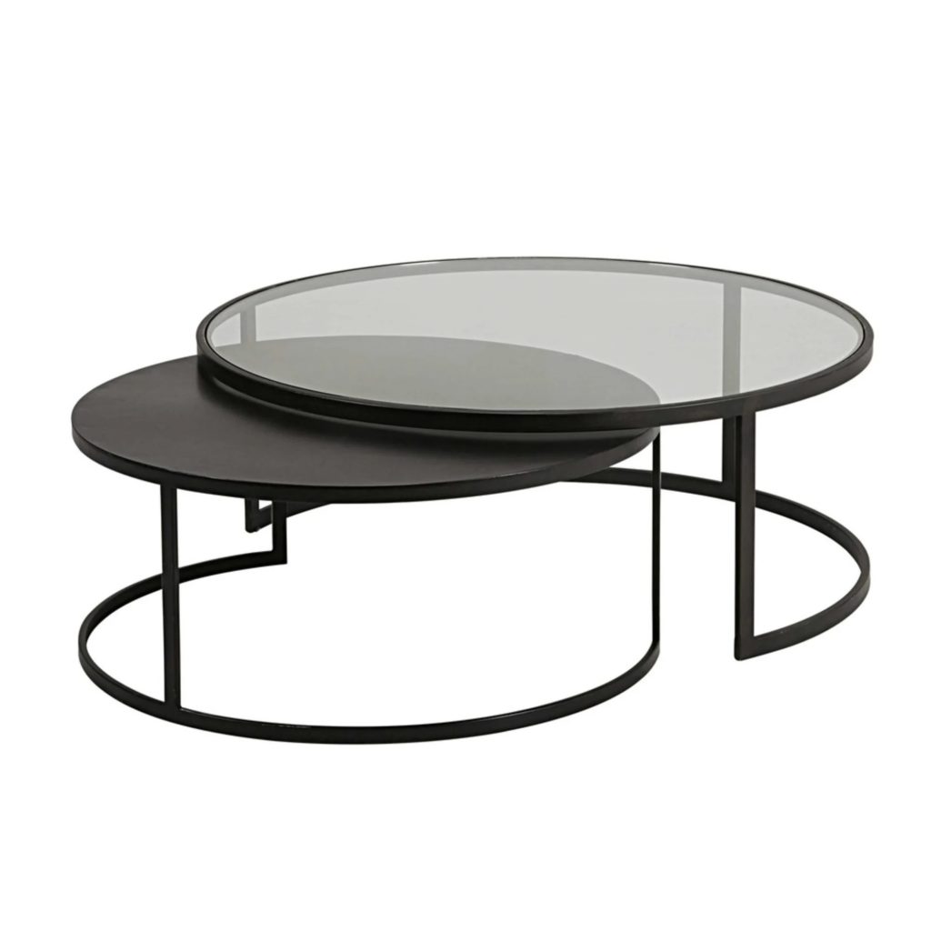 table-basse-metal-verre-gigogne