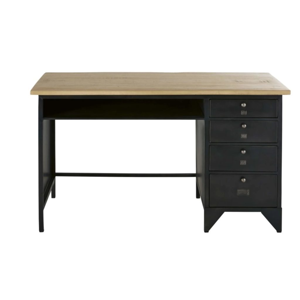 bureau-bois-metal-indus