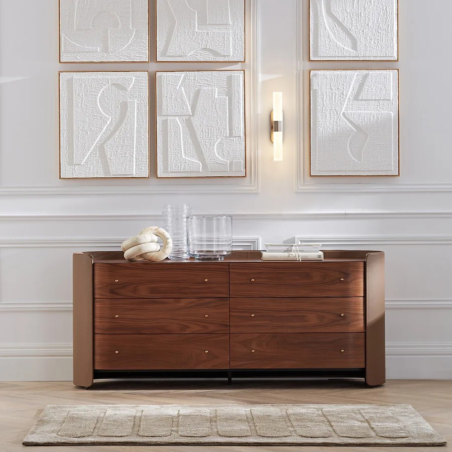 commode-noyer-cuir