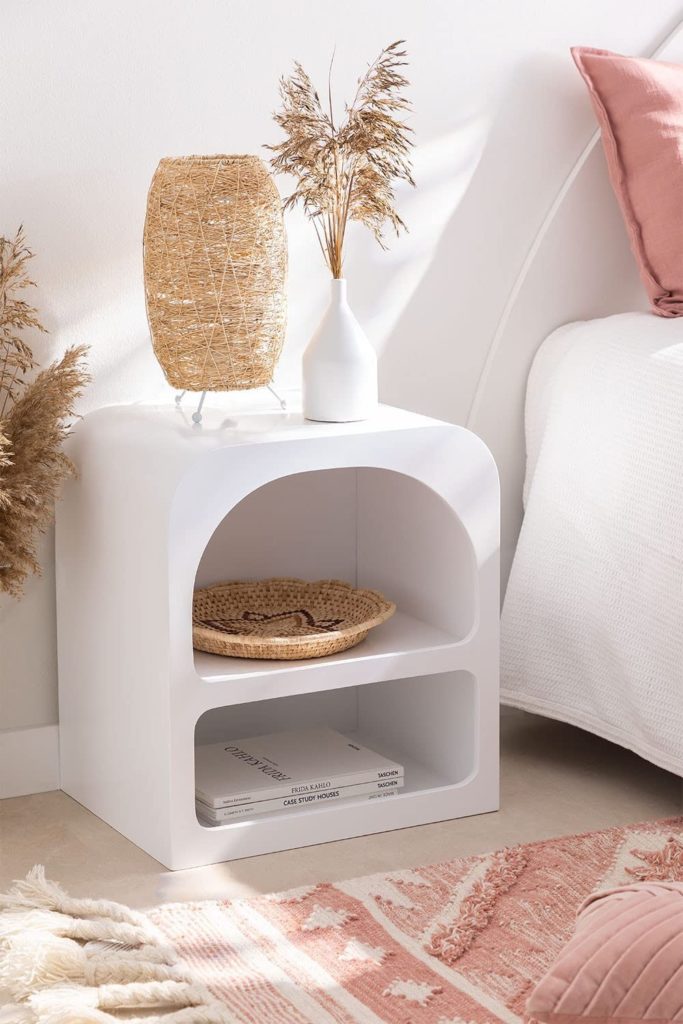 table-chevet-niche-blanc-sklum