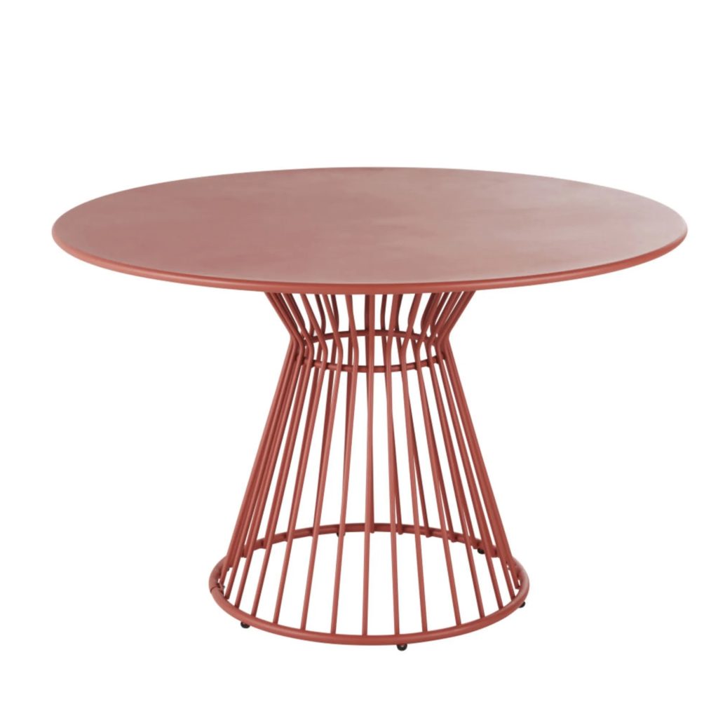 table-jardin-ronde-acier-terracotta