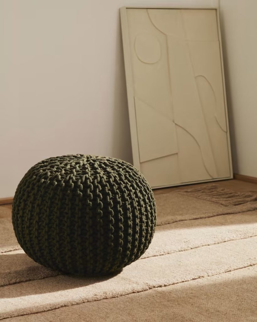 pouf-rond-tresse-vert