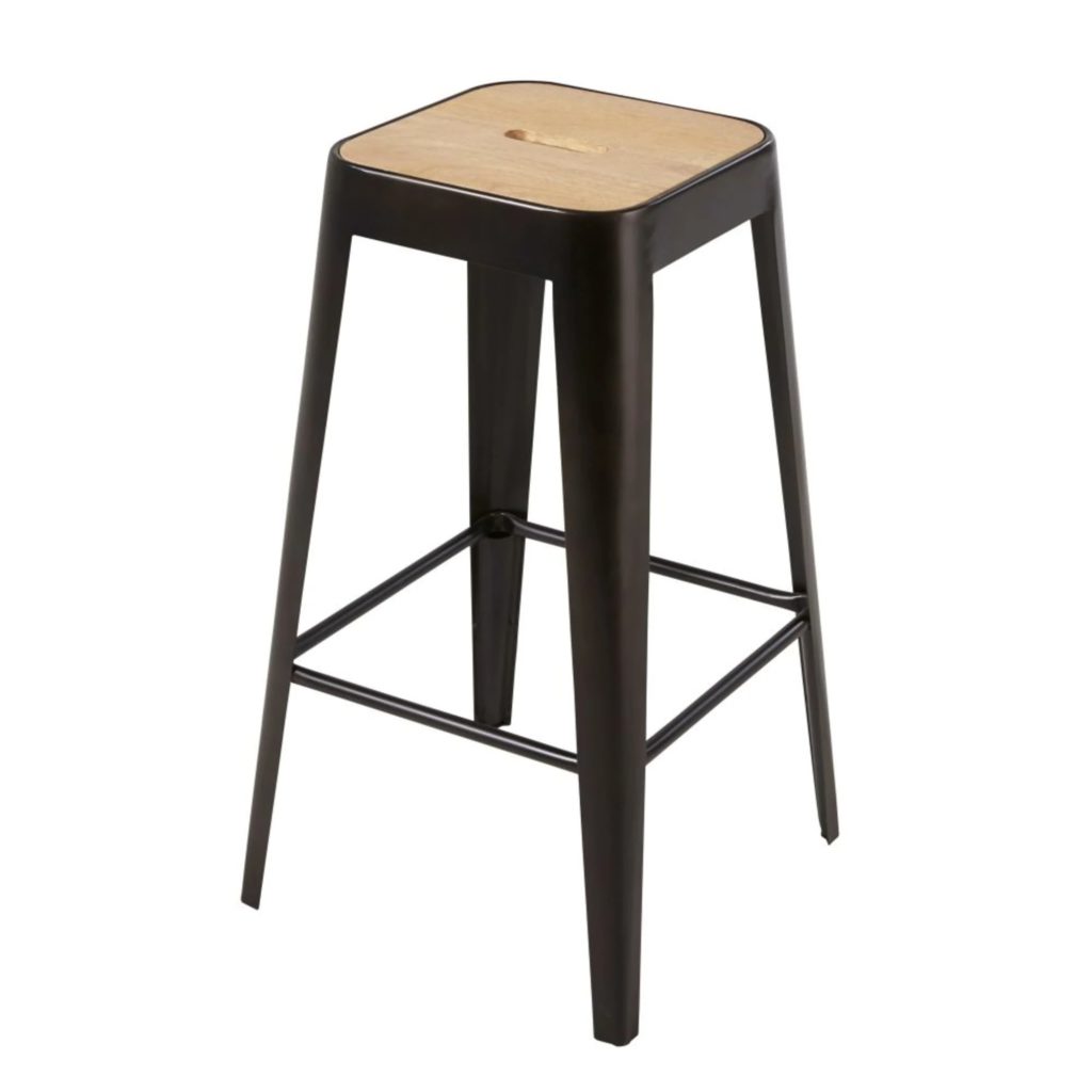 tabouret-bois-metal-bar