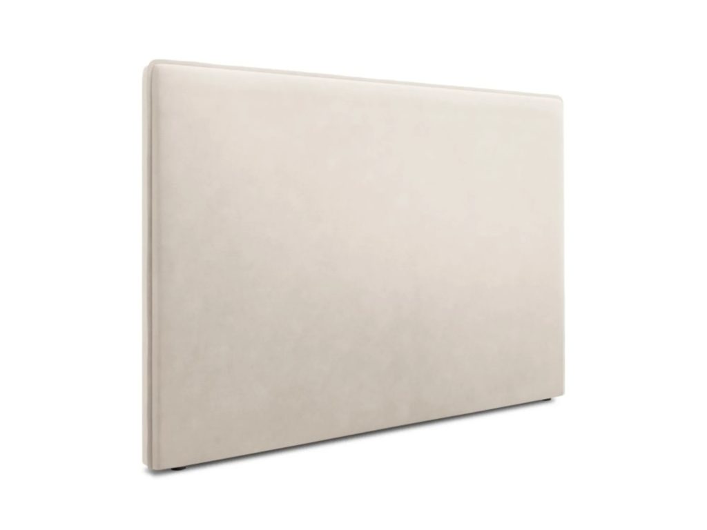 Tête de lit en velours beige 120x200x10