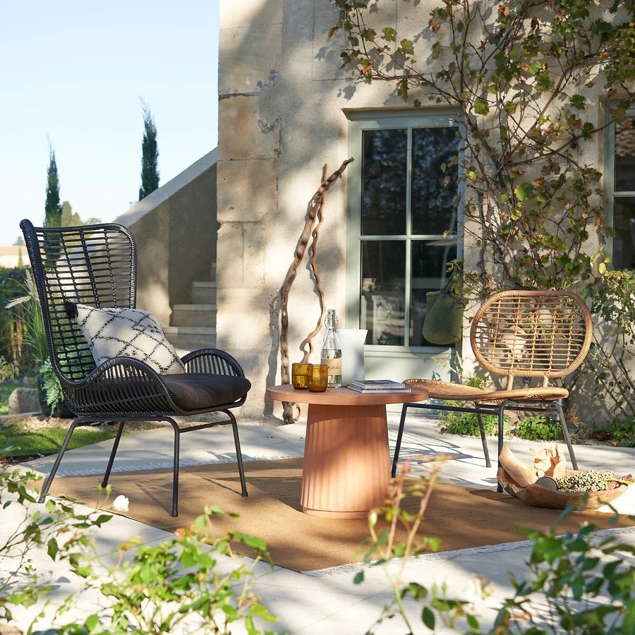 Fauteuil de jardin métal acier et résine, Sabby