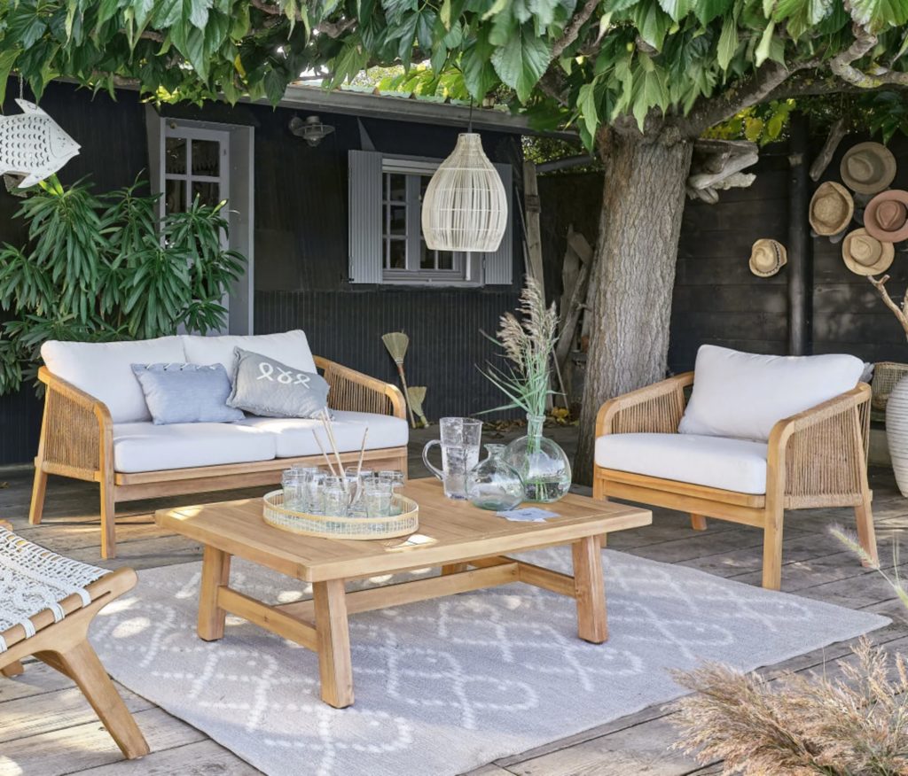 Banc De Jardin Meuble De Patio D'extérieur Terrasse De Canapé Avec