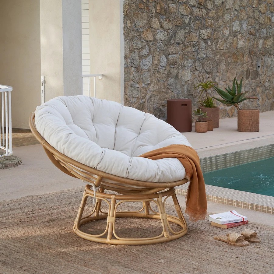 Fauteuil papasan rotin Aranias