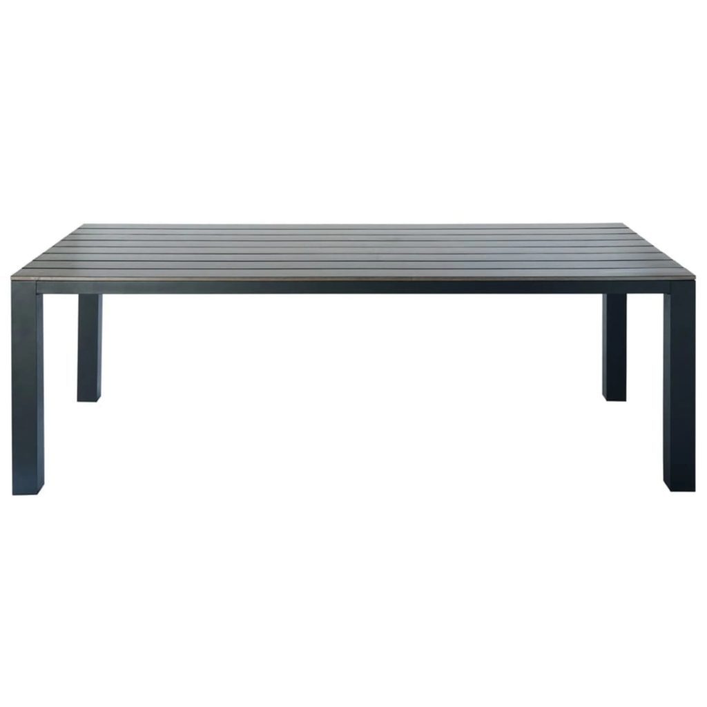 Table de jardin 8/10 personnes en aluminium gris anthracite