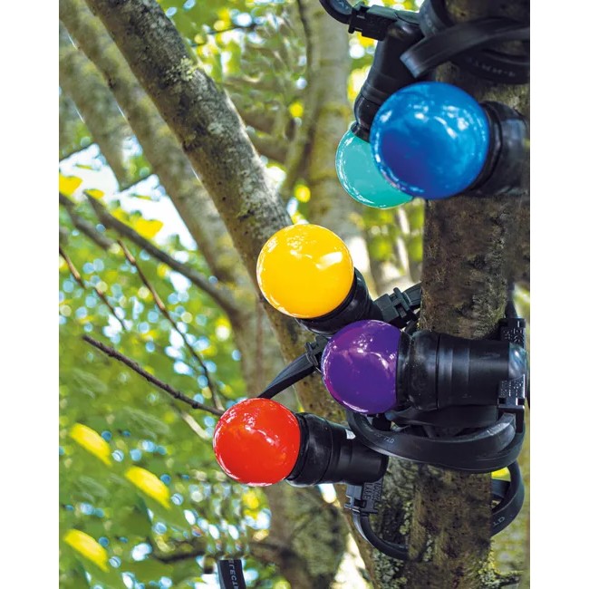 Guirlande extérieure 10 ampoules B22 multicolores 300 Lumens Pro 10m TIBELEC