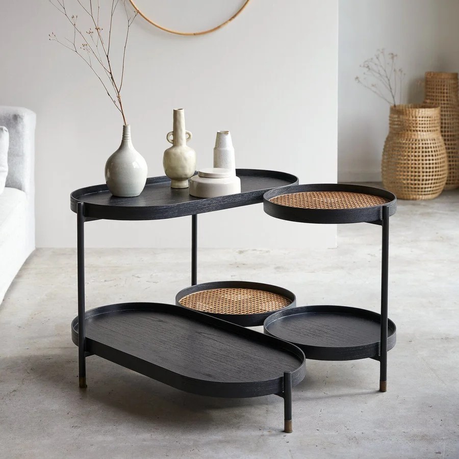 table-basse-bois-noir-cannage