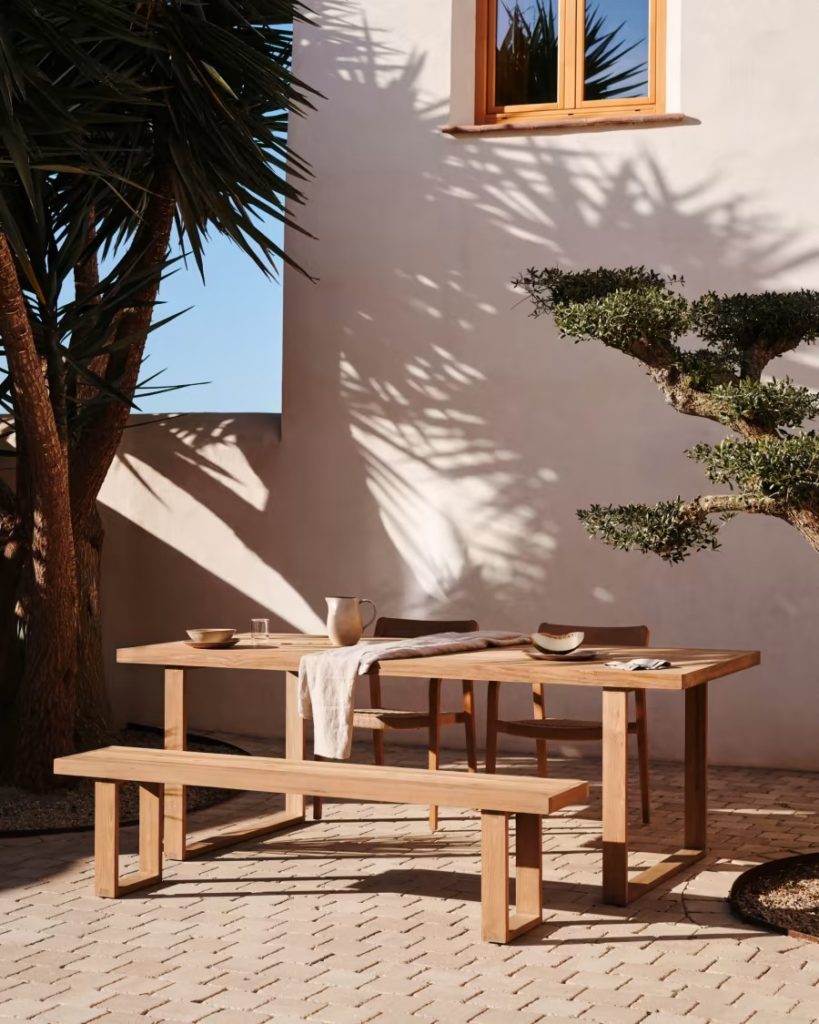 Table de jardin pliante réalto, acacia, 2 allonges acacia La