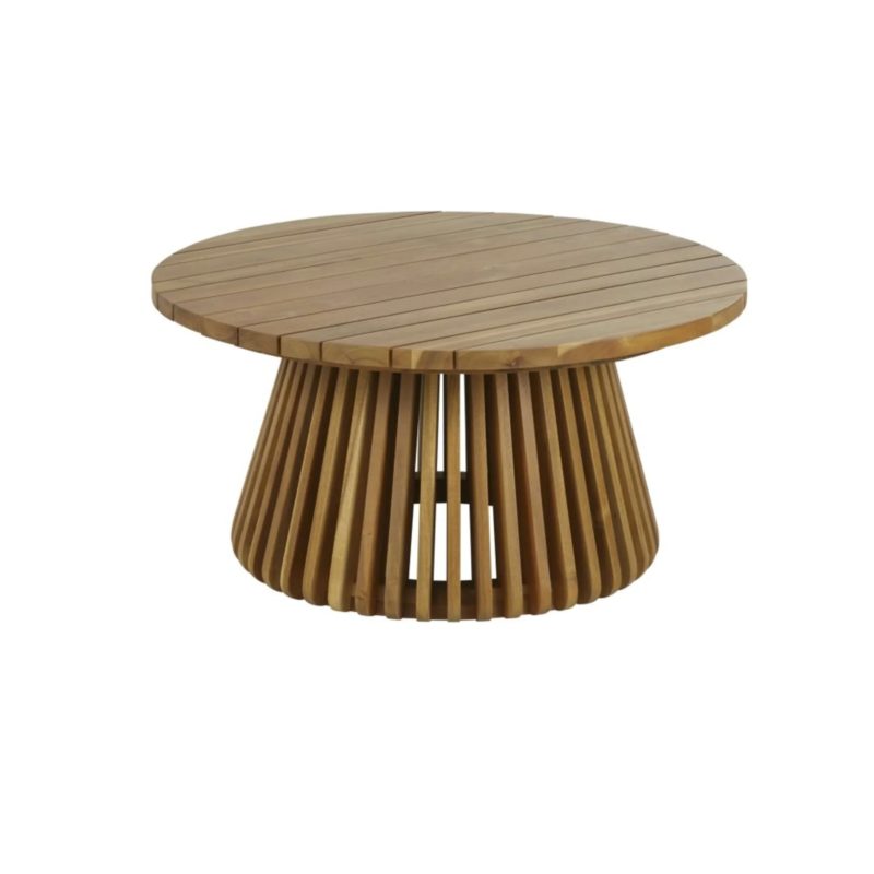 Table Basse Extérieure Ronde Decor Space 70 Cm - Acier Blanc Pour Jardin Terrasse Balcon