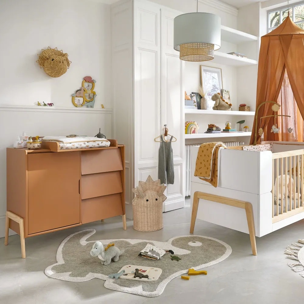 Chambre bébé complète VINTAGE blanc et chêne design