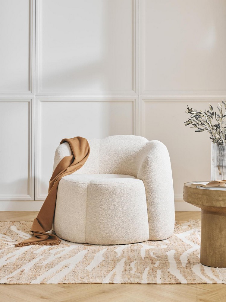 Fauteuil tissu bouclette, Helma AM.PM en beige