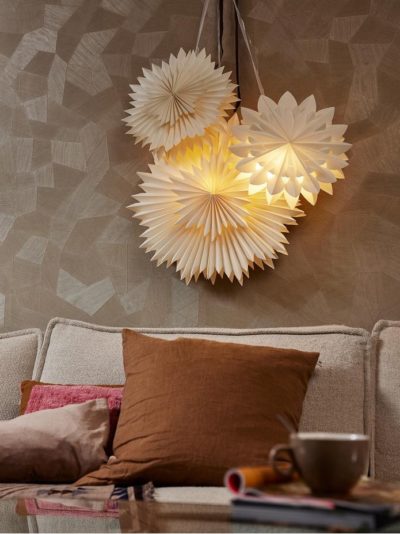 5 étoiles En Papier Pliantes De Noël | 30 Cm De Diamètre, 9 Pointes, Décorations Pour Plafond Ou Table - 2