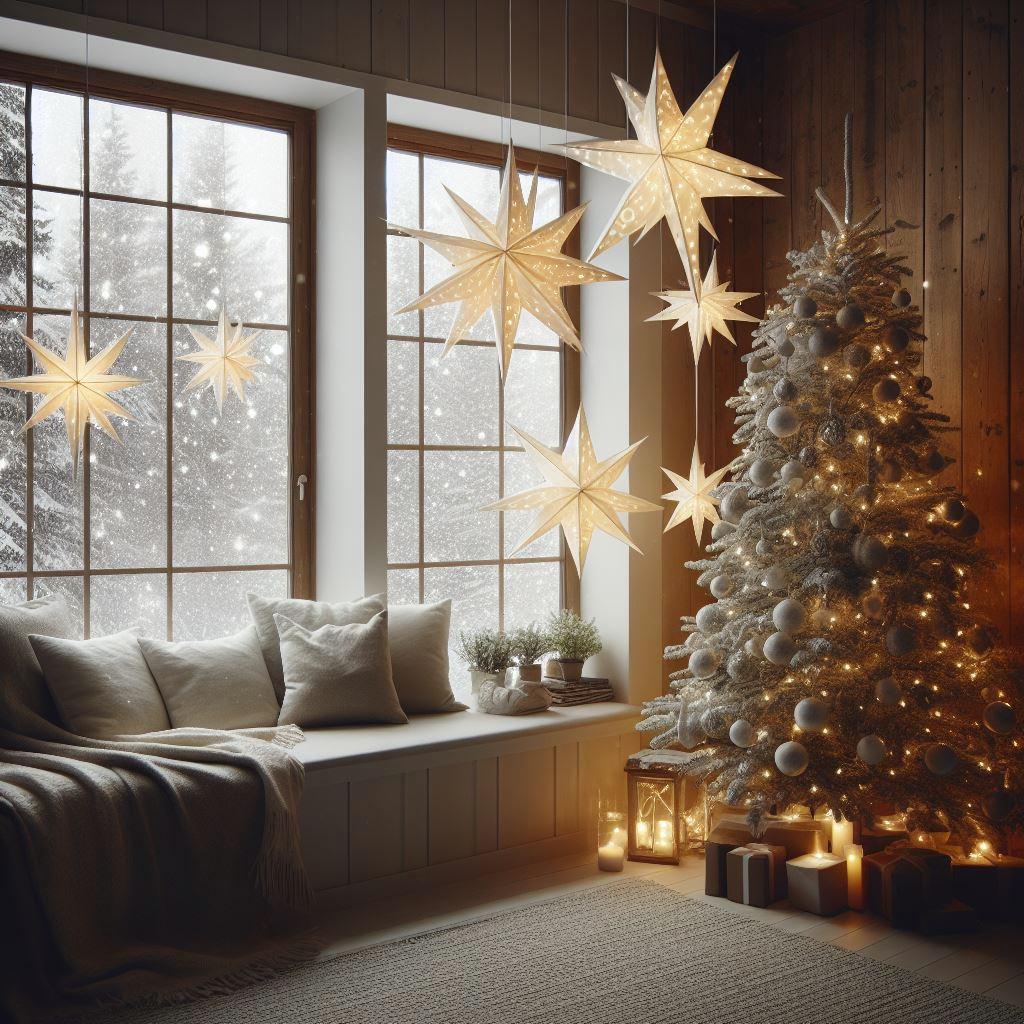 Lumière de fenêtre, décoration de Noël lumière suspendue avec