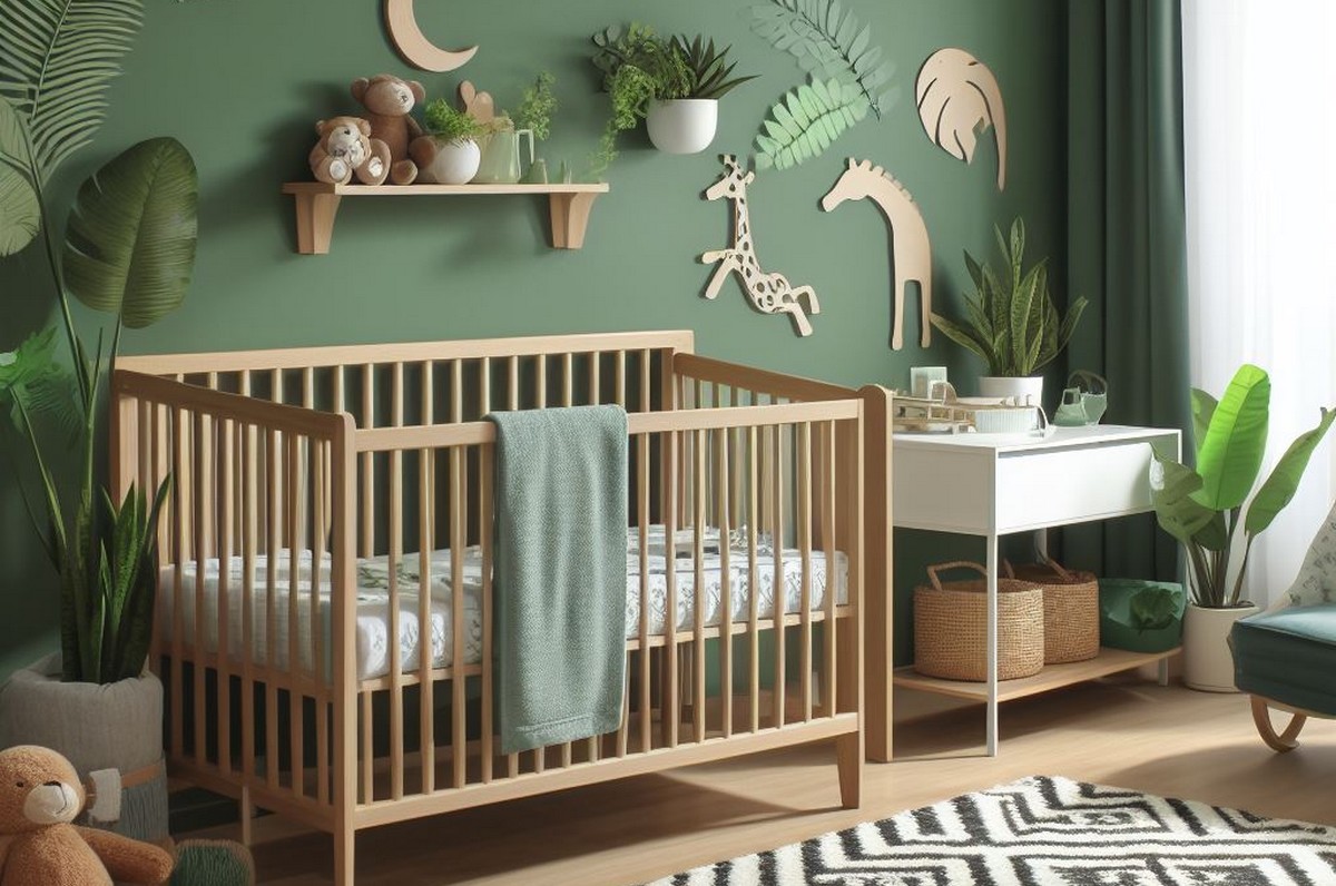 Chambre bébé vert : réussir une décoration nature et apaisante - NuageDeco