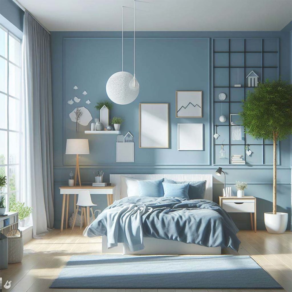 chambre ado fille bleu pastel