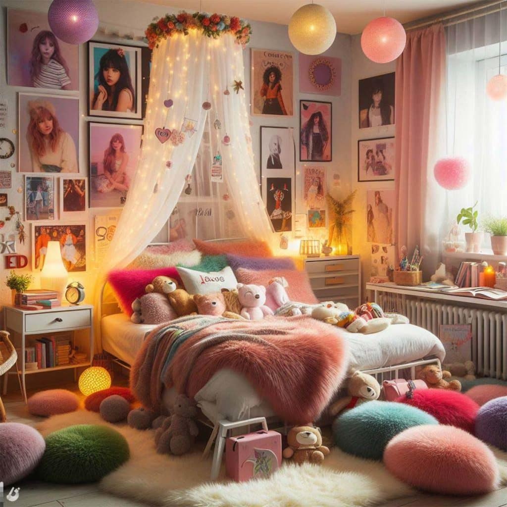 chambre ado fille girly