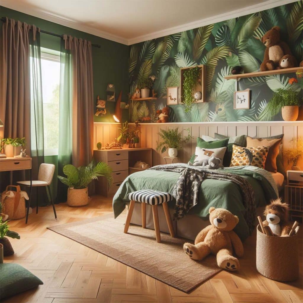 chambre ado fille jungle