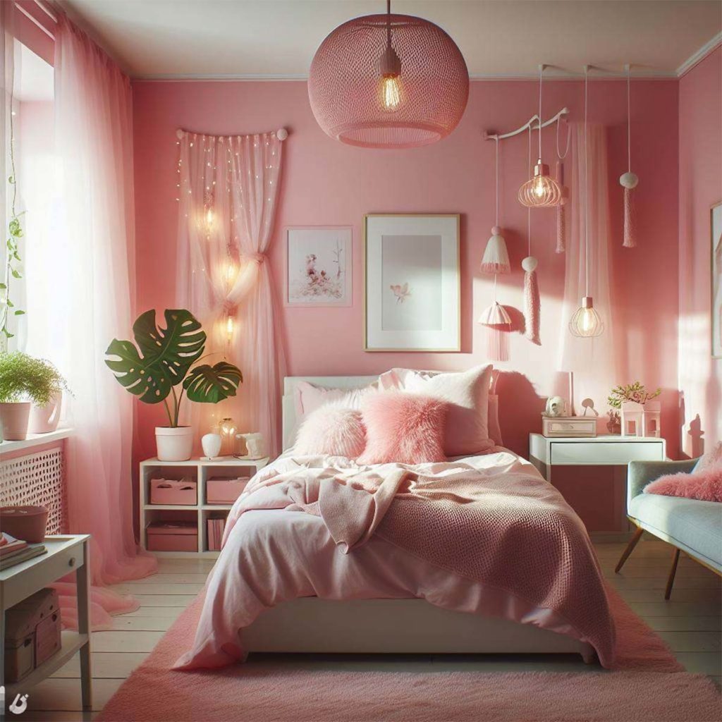 chambre ado fille rose