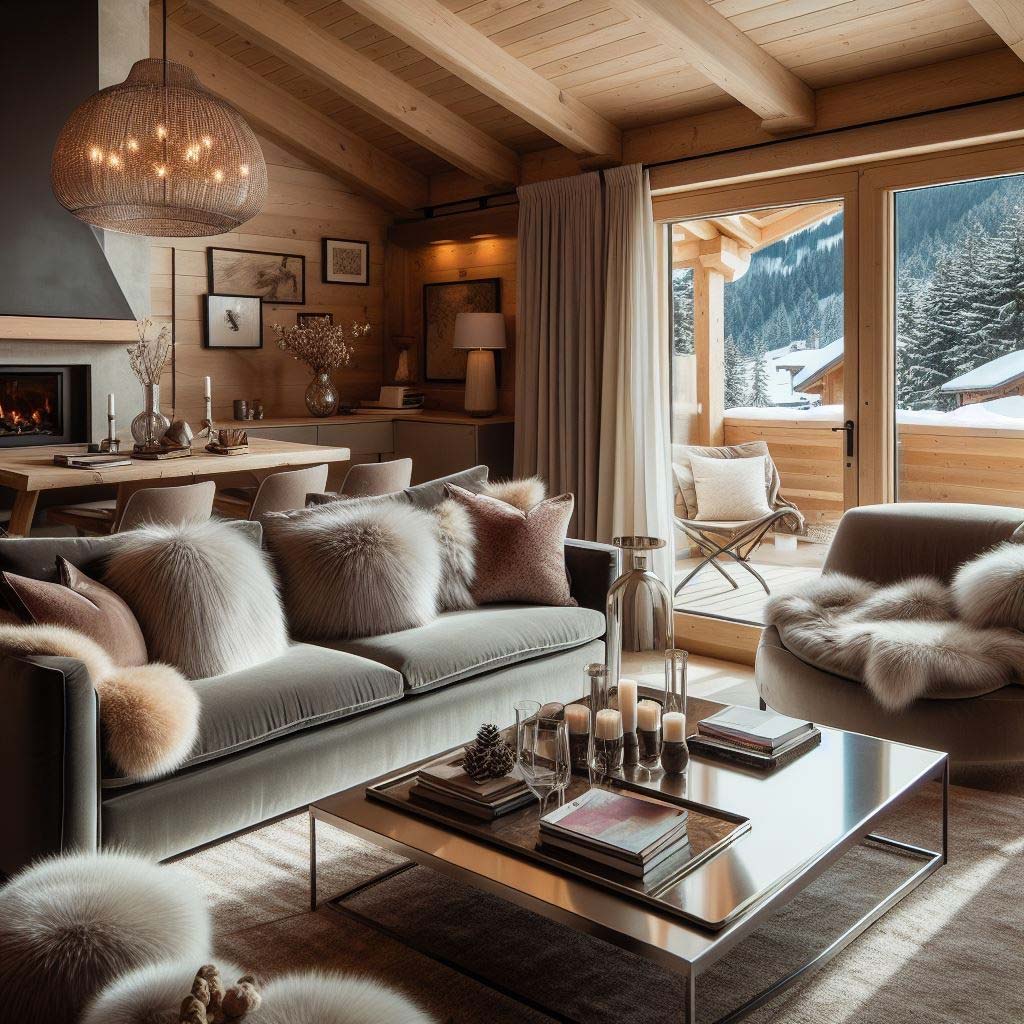 Salon cocooning montagne