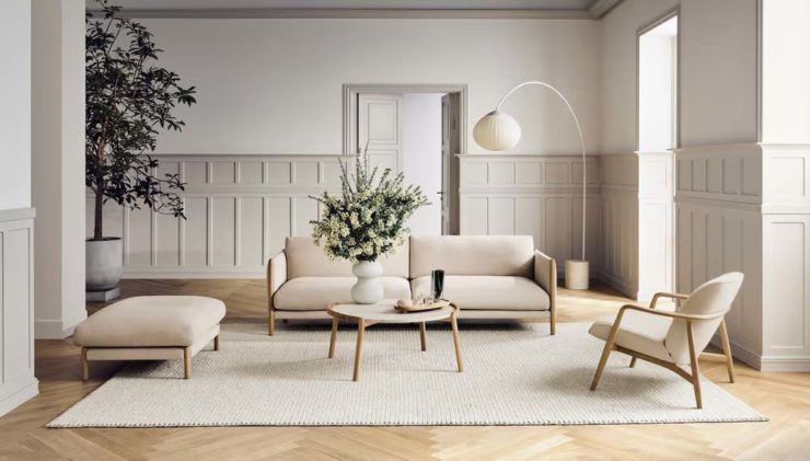 Canapé Japandi bouclettes blanches 3 places – PHOENIX