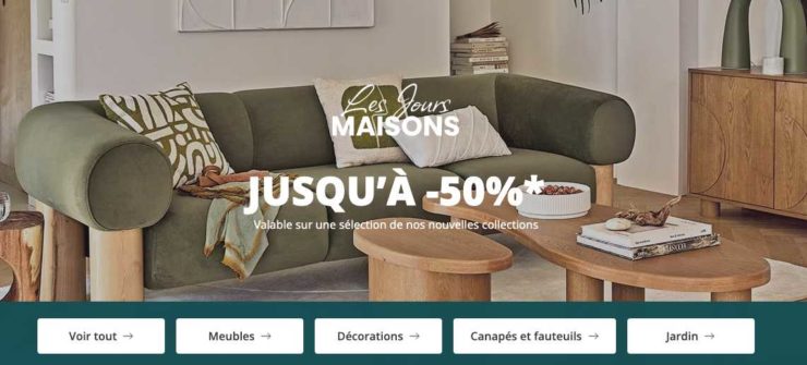 Maisons du Monde : les jours Maisons reviennent avec jusqu'à - 50 %