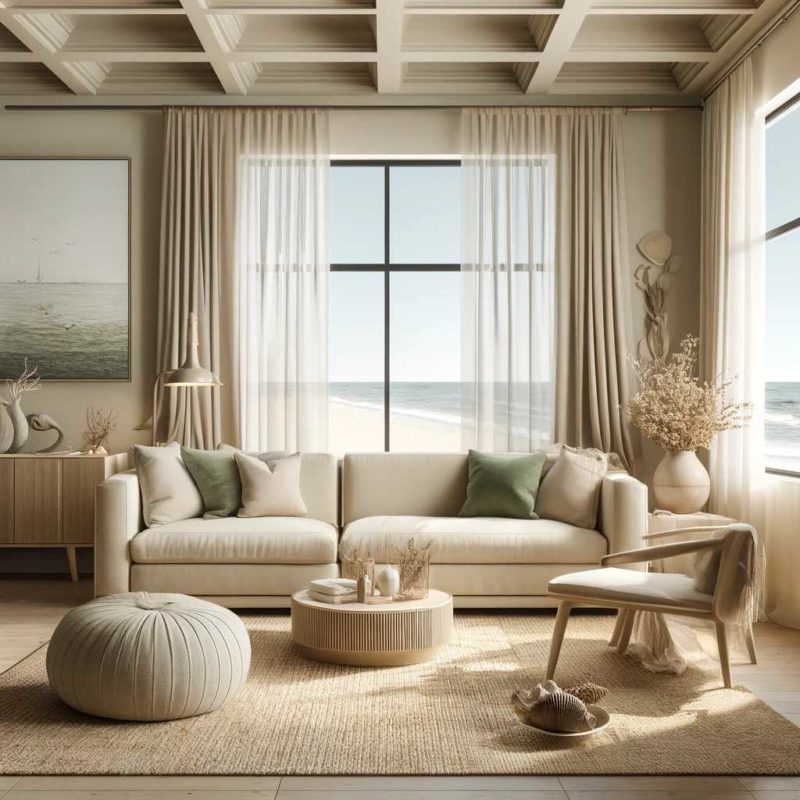 Salon beige : 20 idées déco avec du blanc et du bois pour une ambiance ...