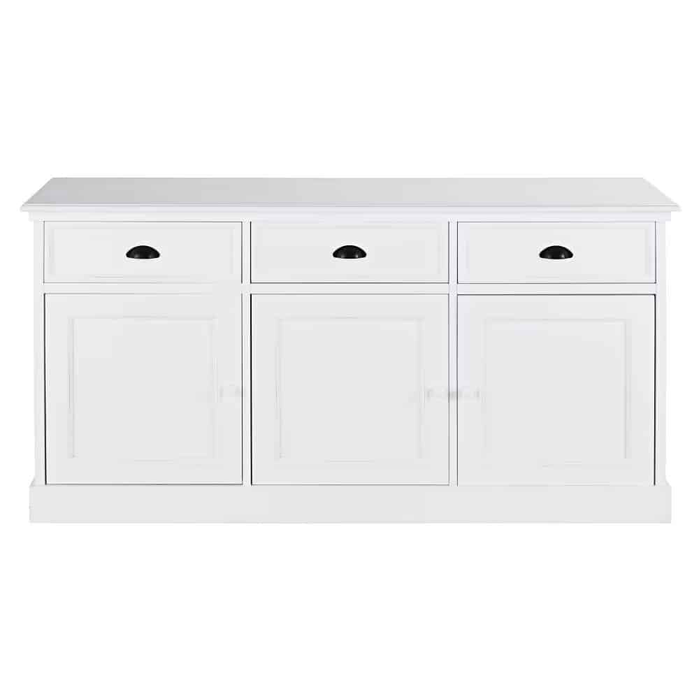 Buffet 3 portes 3 tiroirs blanc