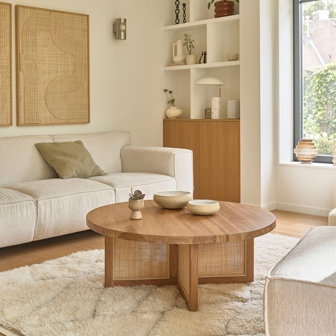 table-basse-cannage-bois