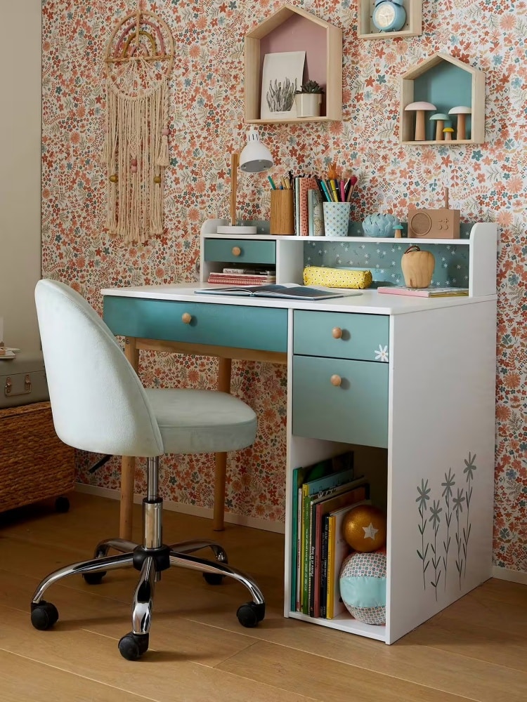chaise-bureau-roulettes-vertbaudet