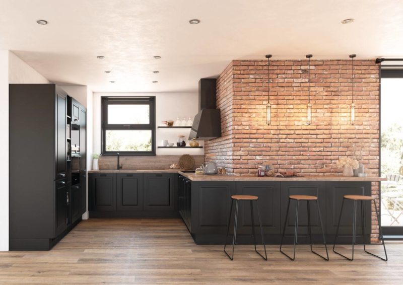 12 cuisines noir et bois inspirantes et chaleureuses - NuageDeco