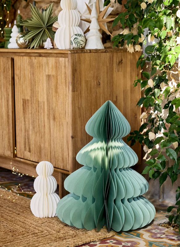 Sapin De Noël En Papier Pliable 3D – Design Géométrique Moderne, 20x12x12 Cm Ou 30x18x18 Cm, Décoration De Table