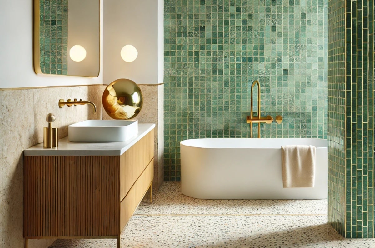 Salle de bain Zellige vert : 10 inspirations à copier pour l'adopter