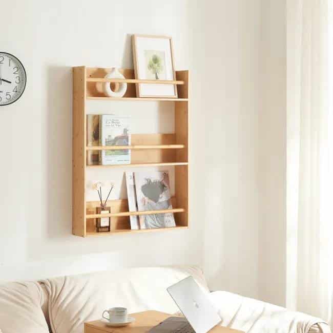 etagere-murale-bois-porte-revue