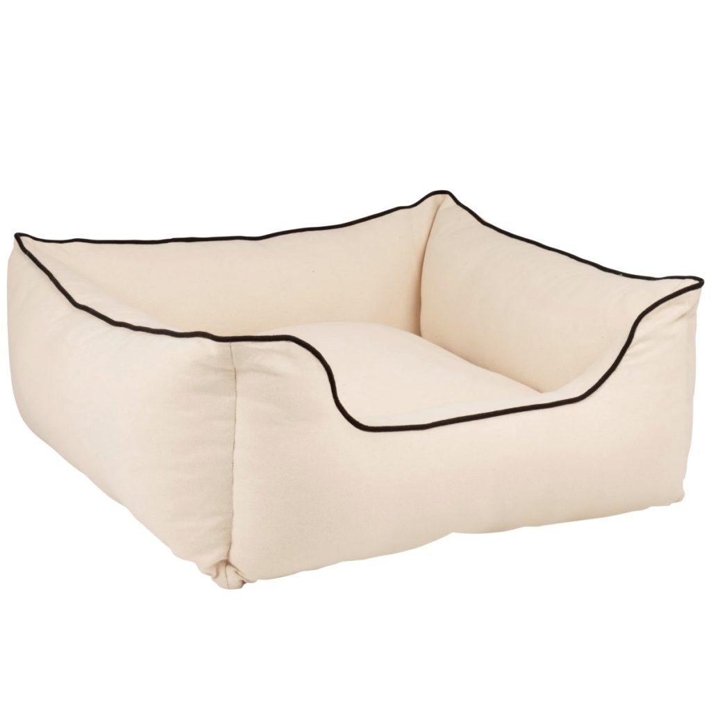 panier-coussin-chien-beige-noir