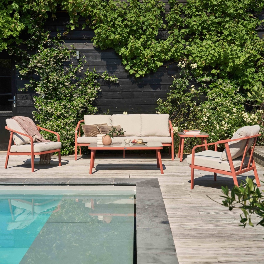 Salon de jardin 5 places en aluminium, PAMPELONNE
