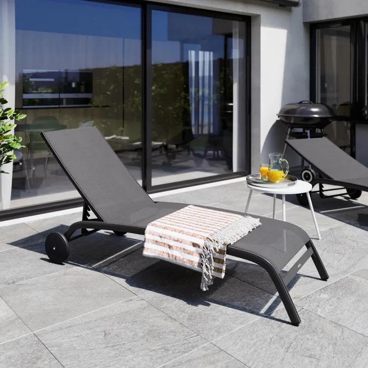 Bain de soleil en aluminium NATERIAL Lyra gris